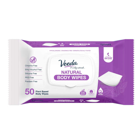 Veeda 100% Biodegradable, Large, Non-Toxic, Natural Body Wipes. -  veedaincontinence